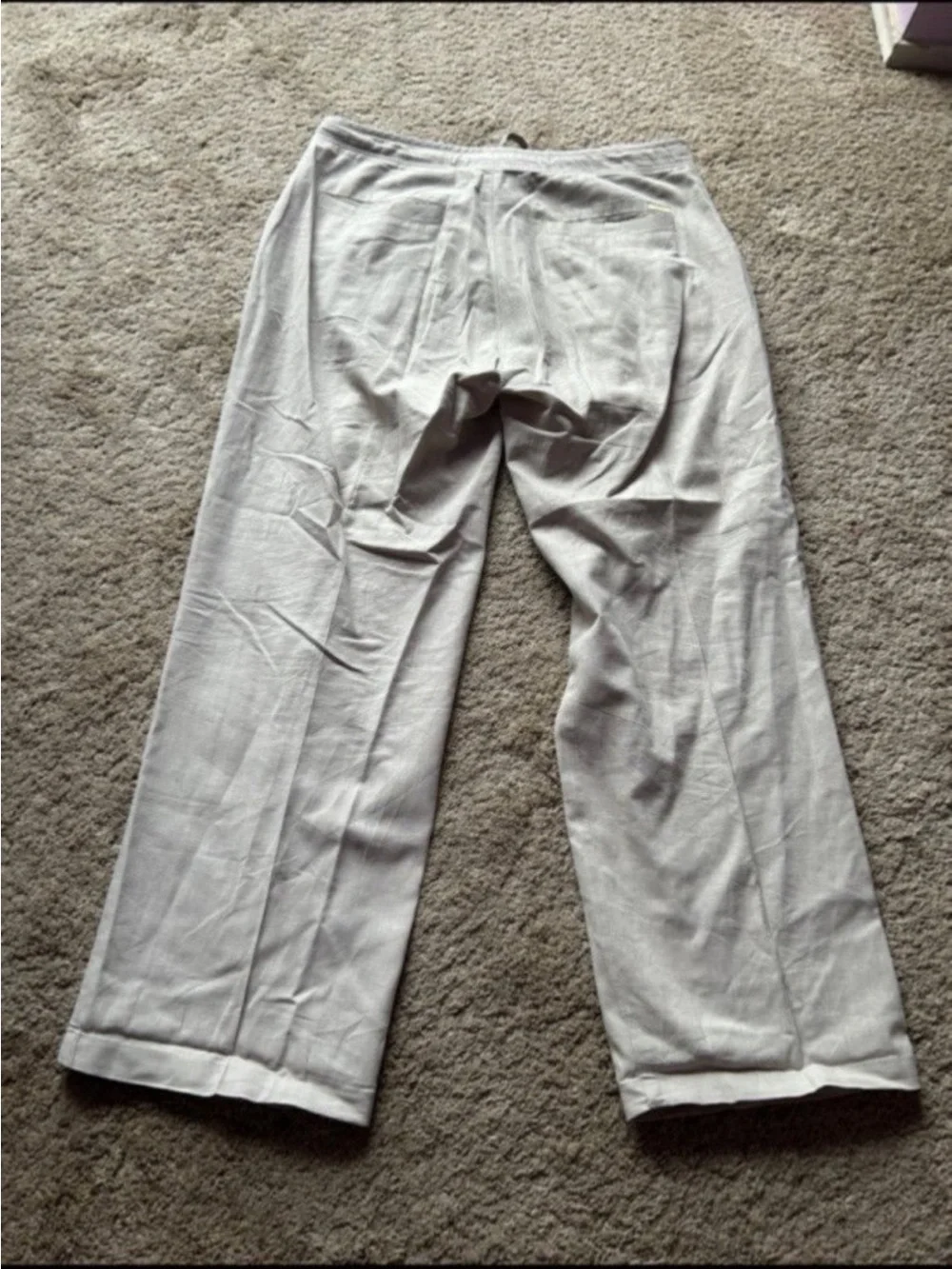 Men’s Beige Linen Drawstring Pants